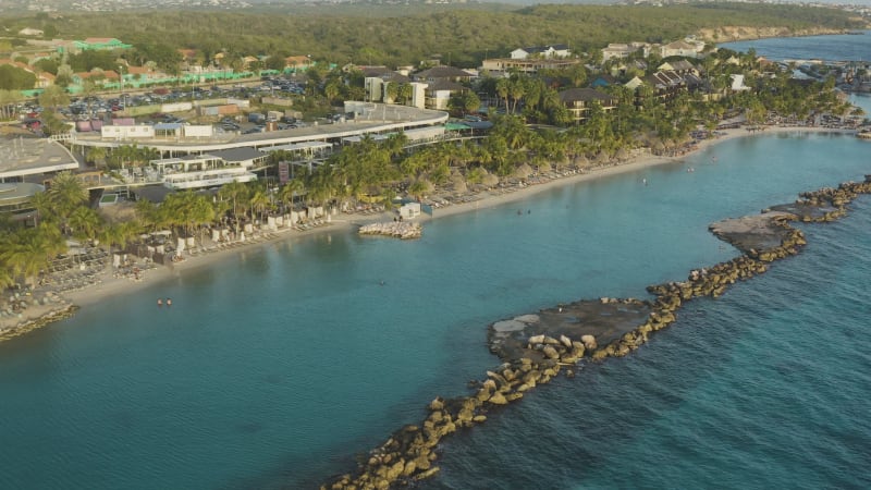 Sunset Aerial View of Mambo Beach, Curacao