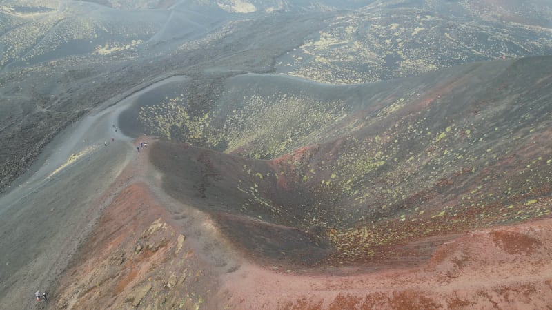 Crater Etna Italy - Aerial View of the Volcanic Crater