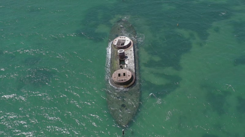 The Wreck of HMVS Cerberus in Port Philip Melbourne Australia Bird's Eye View