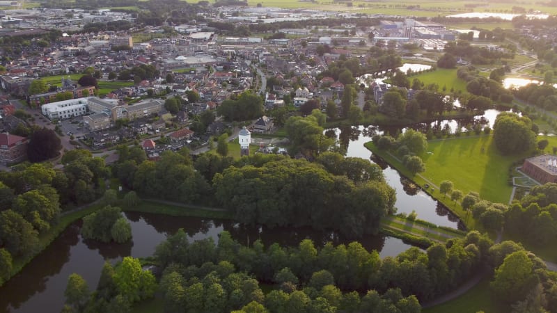 Beautiful, peaceful scene of Coevorden city in the Netherlands.