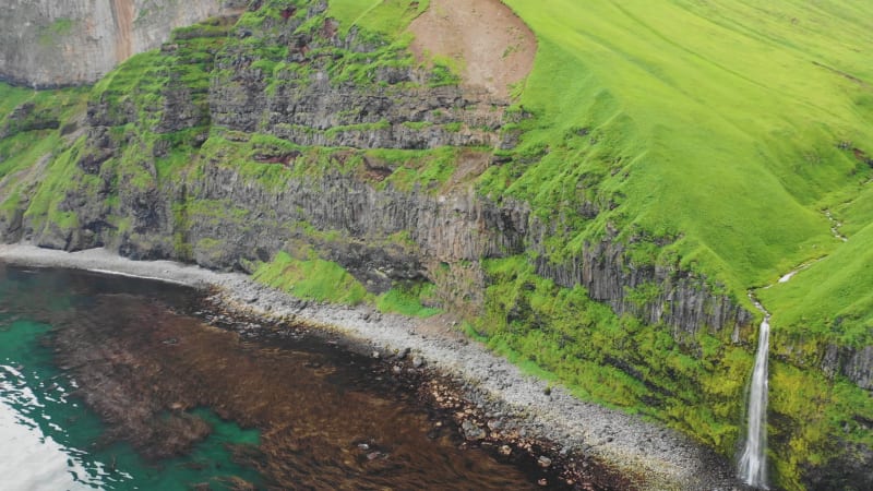 Aerial view of Unalaska island, Alaska, United States.