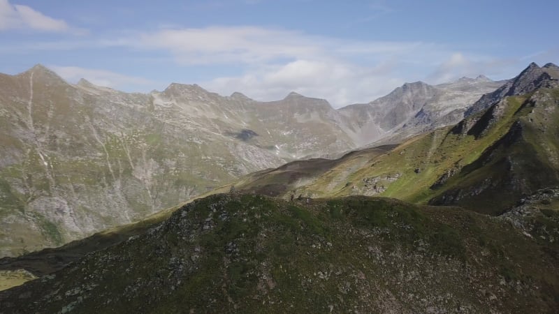 Aerial View of People Hiking in Ticino.