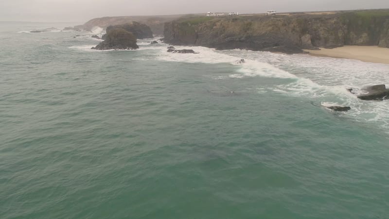 Aerial view of Praia da Samoqueira, Sines