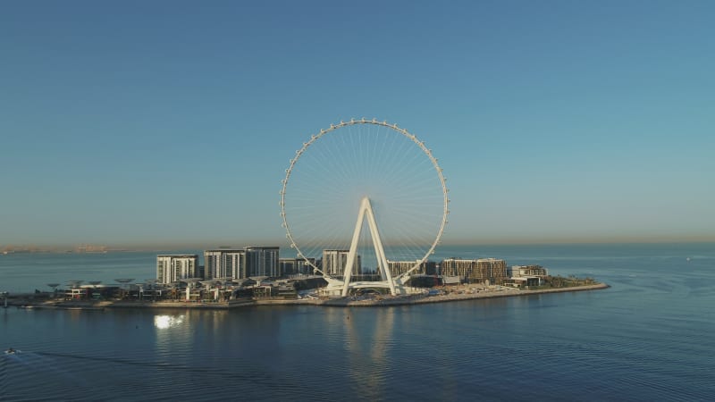 Aerial View of Ain Ferris wheel, Dubai, United Arab Emirates.