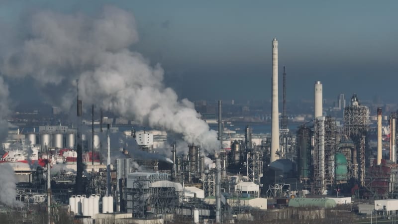 Industrial Activities at the Port of Rotterdam, The Netherlands