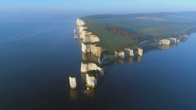 Old Harry Rocks, A Natural Coastal Feature of England from the Air