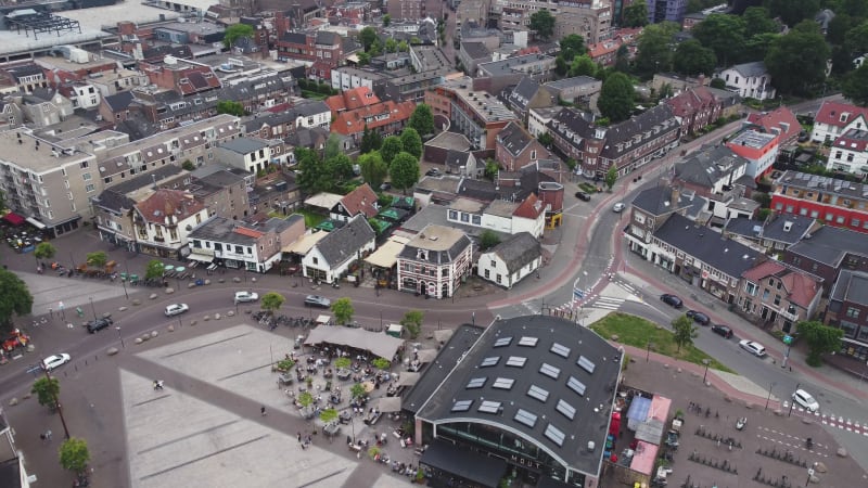 Aerial View of Marktplein in Hilversum, the Netherlands