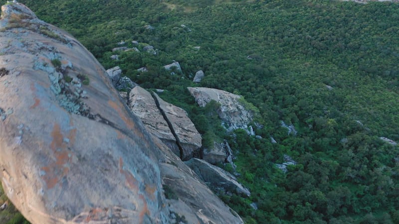 Aerial view of a mountain in Quixada, Ceara.