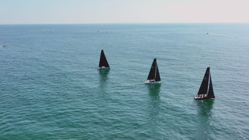 Yacht Race in the Summer Aerial View