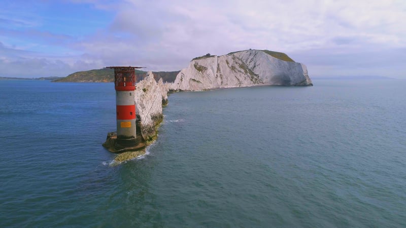 Die Nadeln auf der Isle of Wight aus der Luft