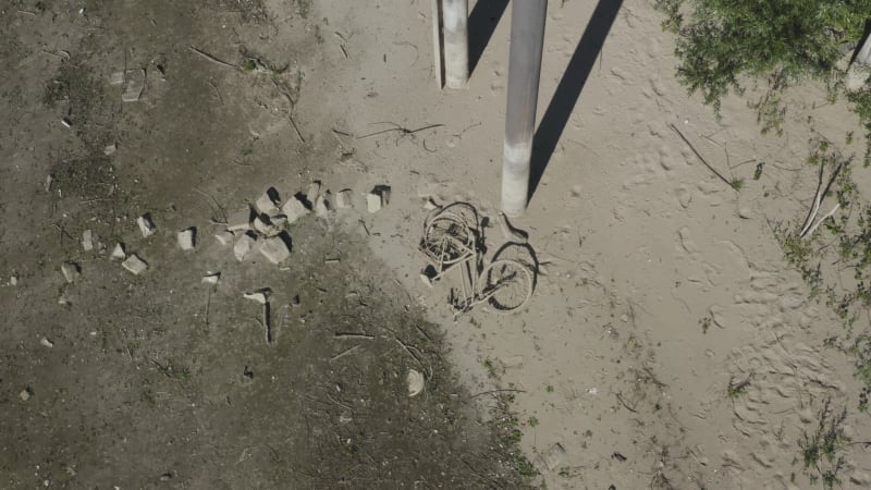 Aerial View of Dried Riverbed in Spijk, the Netherlands