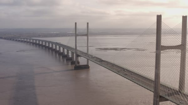 The Prince of Wales Bridge Connecting England and Wales Aerial View