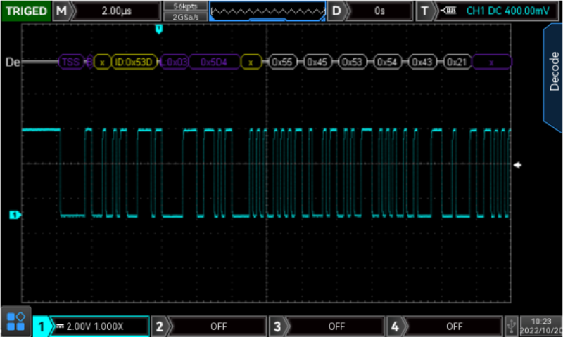 MSO2102-S Oscilloscope Full memory hardware decoding