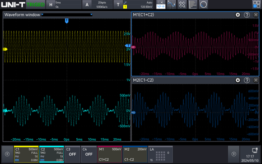 MSO2000X multi-window touch interface