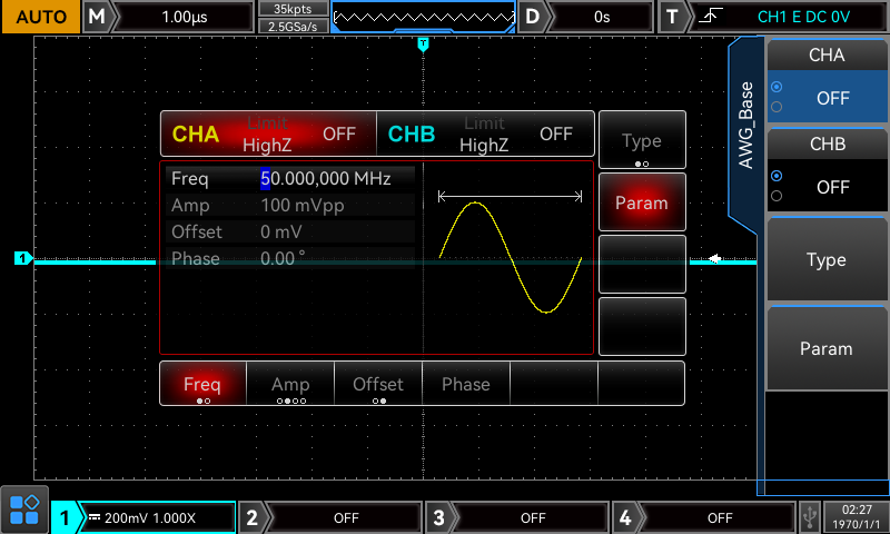 MSO3354E-S Oscilloscope AWG Function