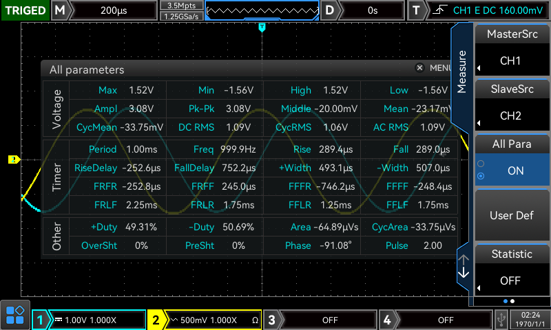 MSO3504E-S Oscilloscope Rich Measurement Functions