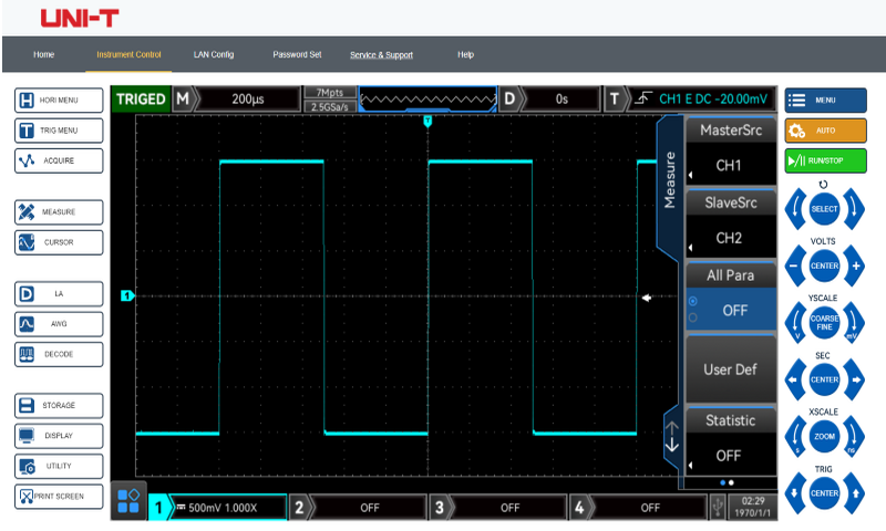 MSO3502E Oscilloscope Web Control