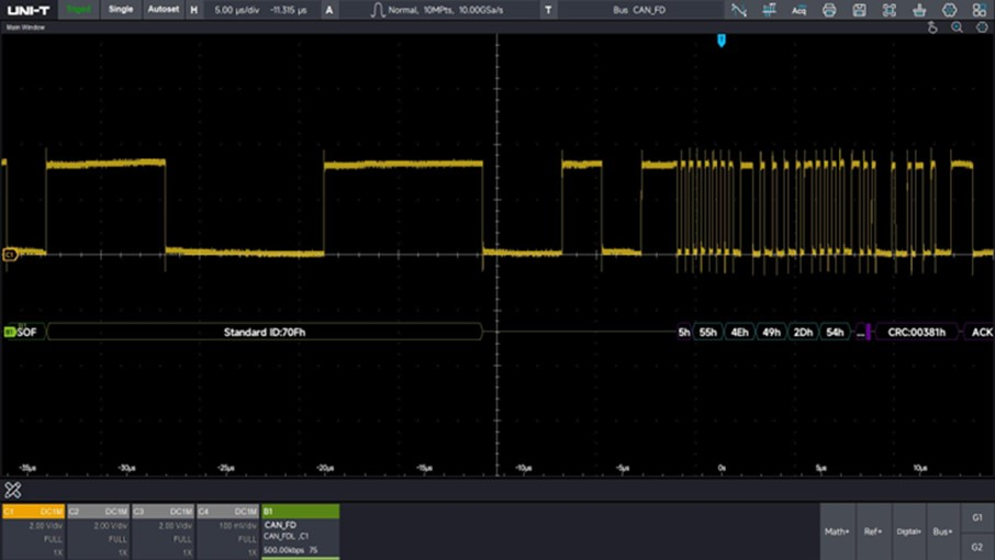 MSO7000X 11-protocol multi-bus analyzer