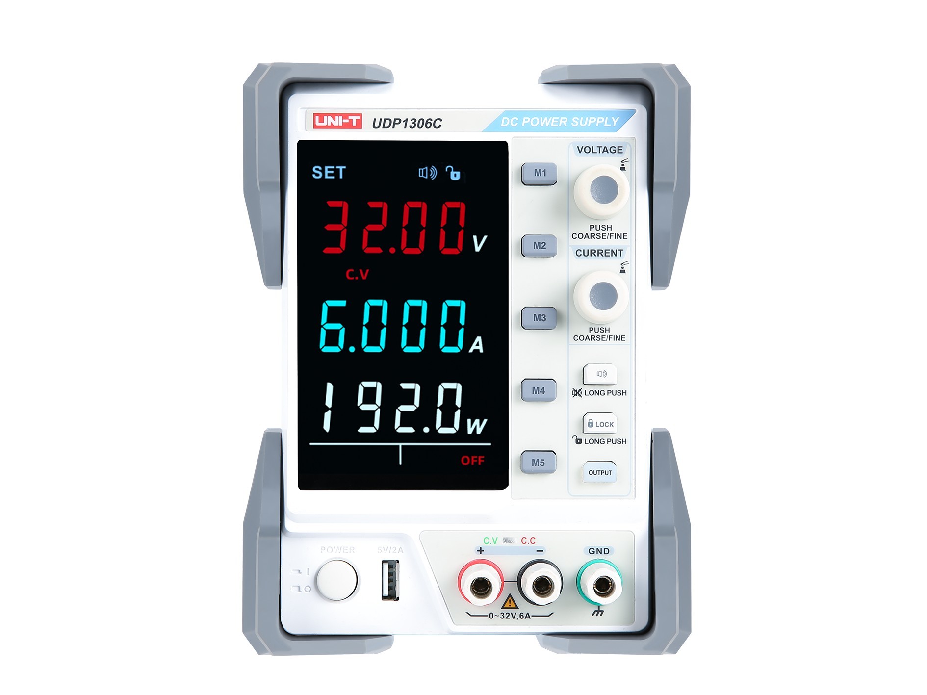 UNI-T UDP1306C 1Ch 192W programmable linear DC power supply, front view