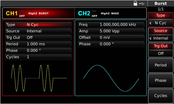 UTG4000A Burst Output Functions