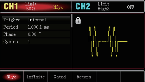 Uni-T UTG1000X Burst Outputs