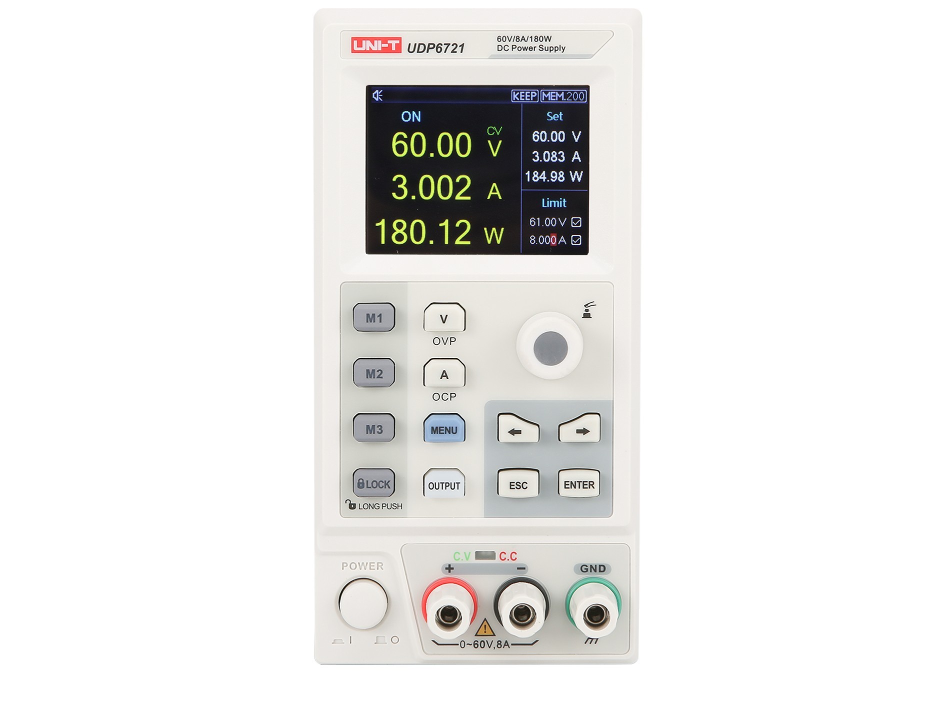 UDP6721 programmable DC power supply, front view