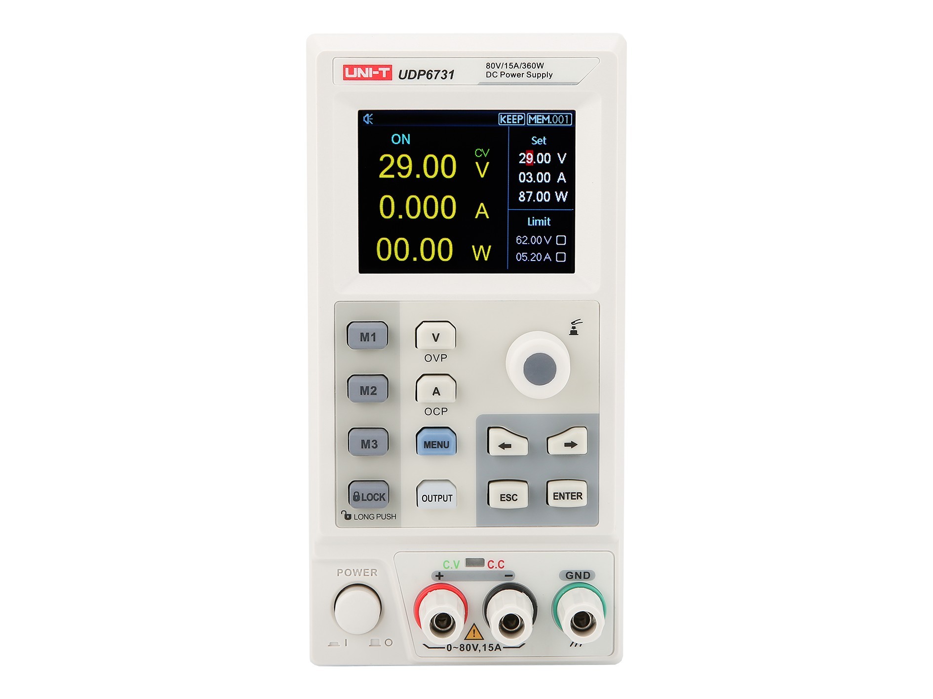 UDP6730 programmable DC power supply, front view