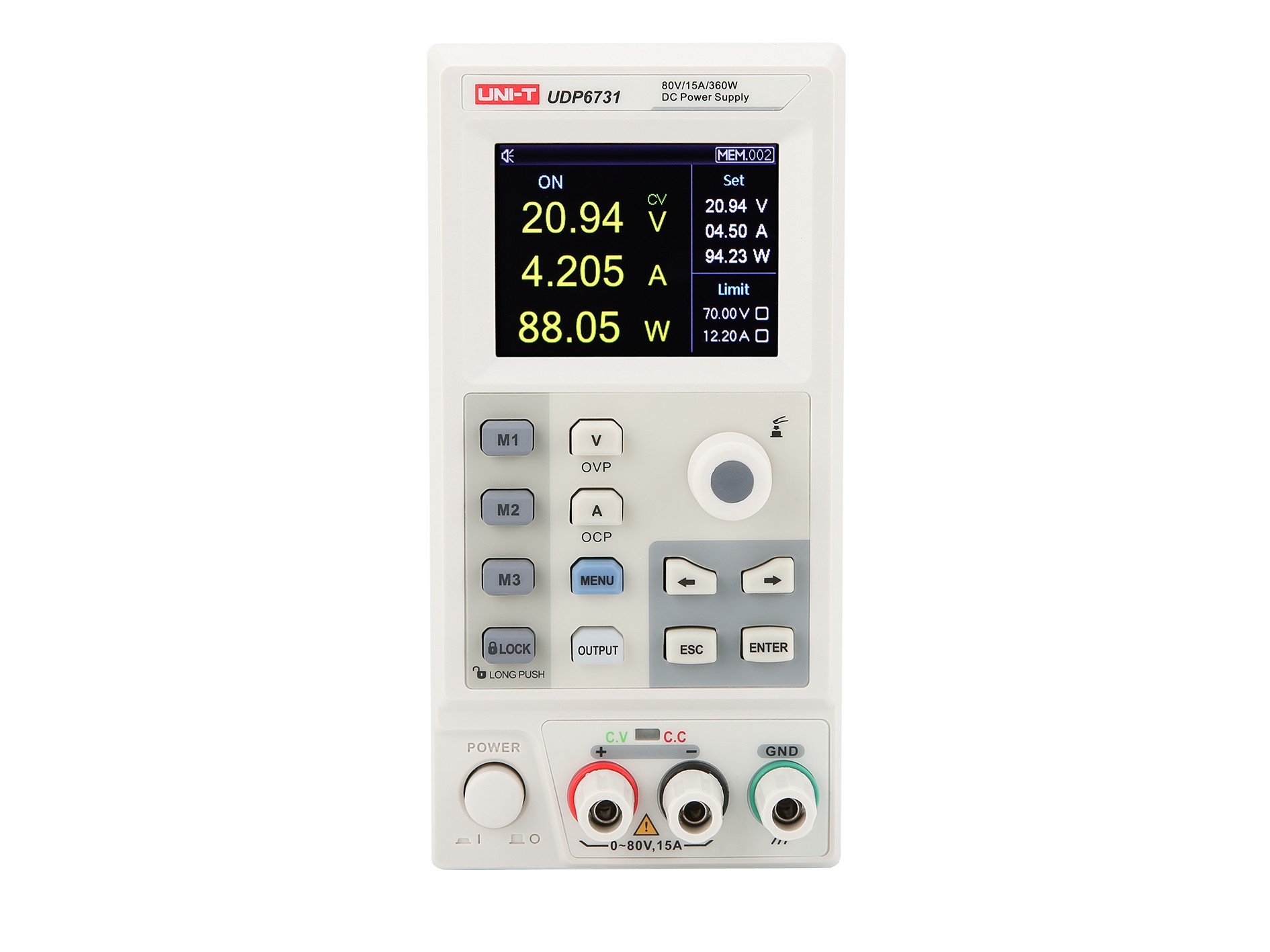 UDP6731 programmable DC power supply, front view