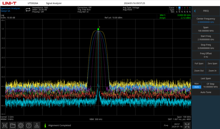 UNI-T UTS5026A Resolution Bandwidth (RBW)