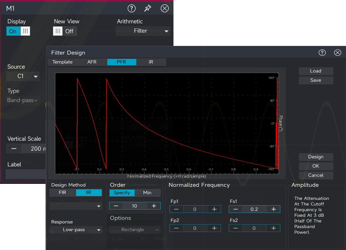 Advanced filter design interface