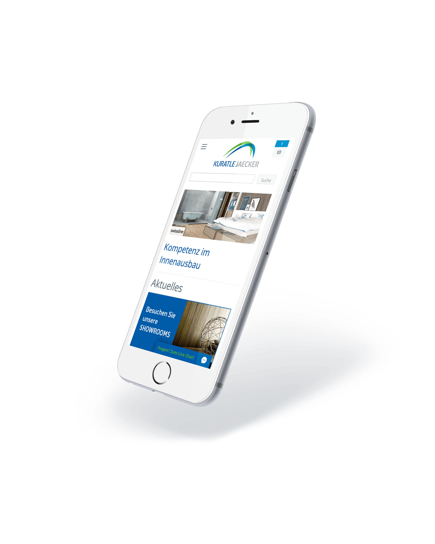 Screenshot Mobile Phone with www.kuratle.ch opened