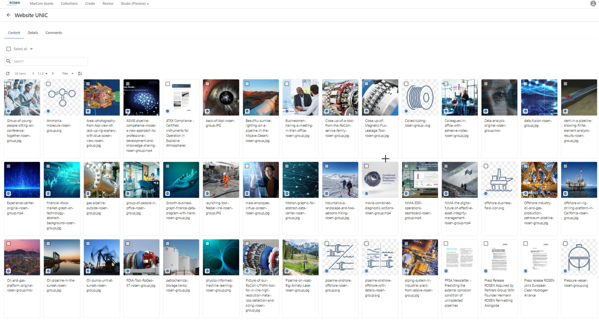 Bildübersicht im DAM