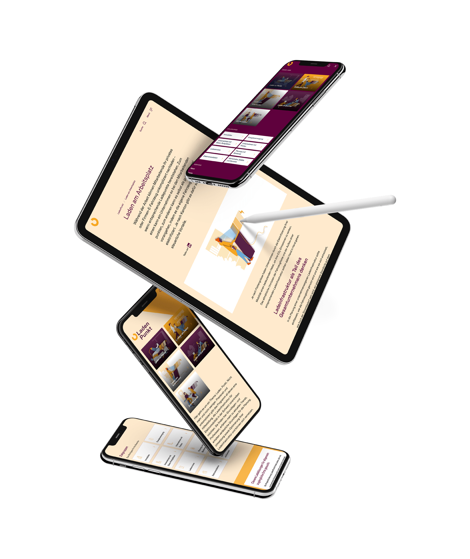 Unterschiedliche Devices die das responsive Design von LadenPunkt anzeigen
