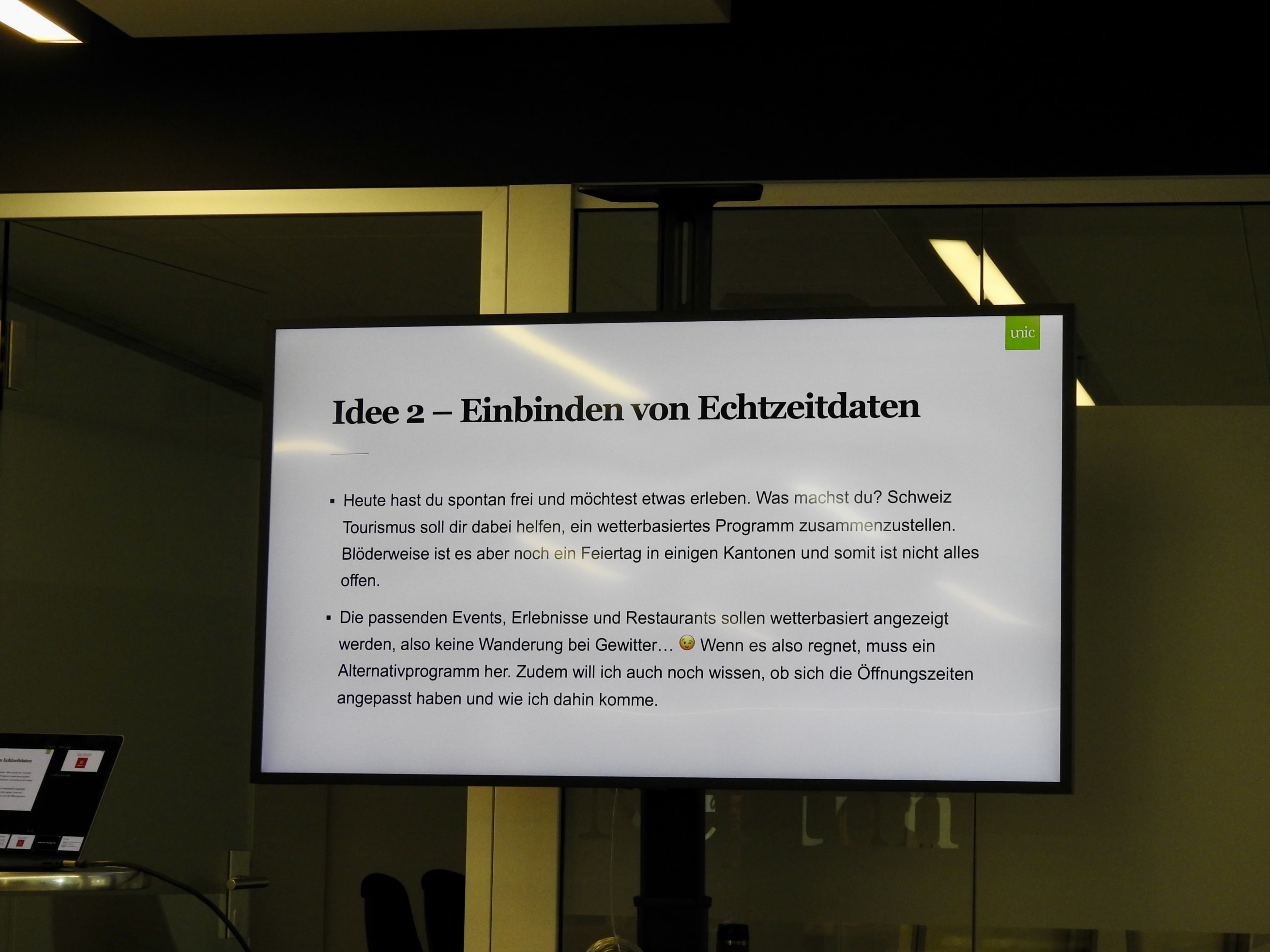 Screenshot Startidee 2 für den AI-Hackathon: Wetterbasiertes Tagesprogramm zusammenstellen