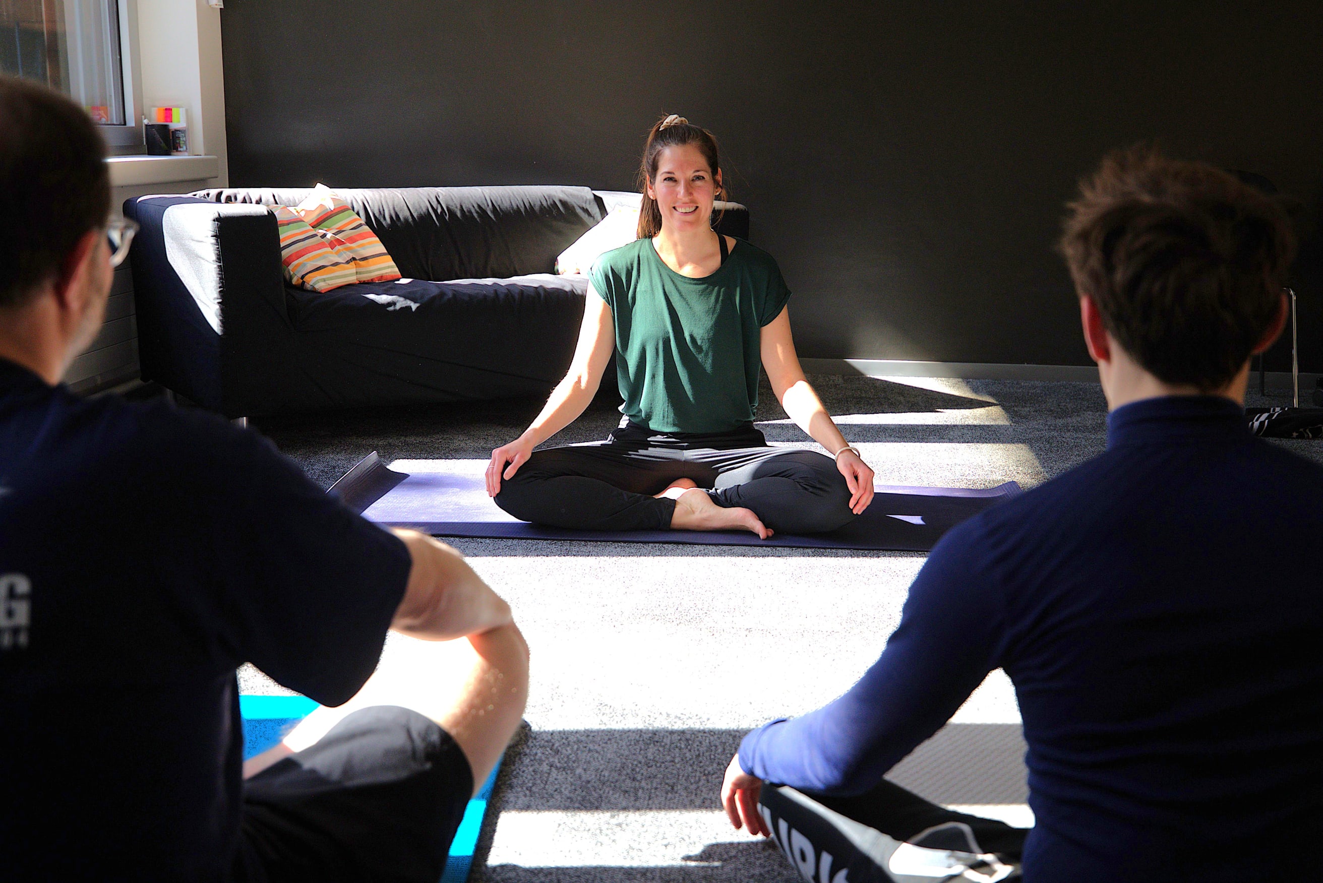 Yoga in the Unic Office - mindfulness exercise.