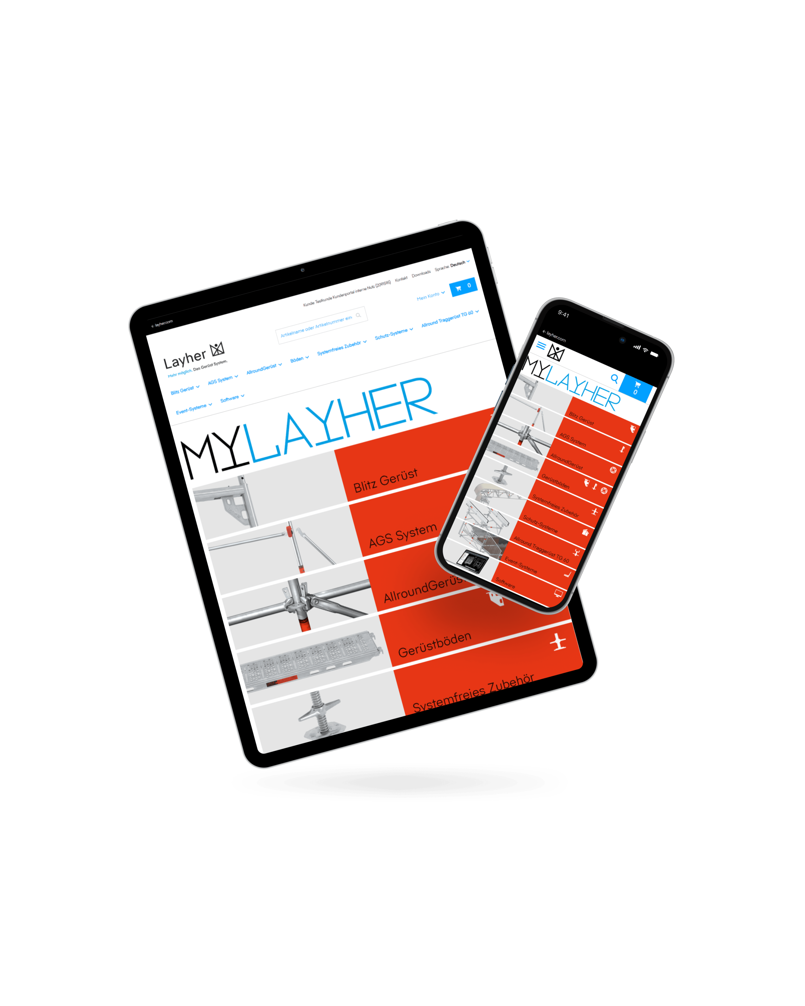 Responsive views for the Layher customer portal