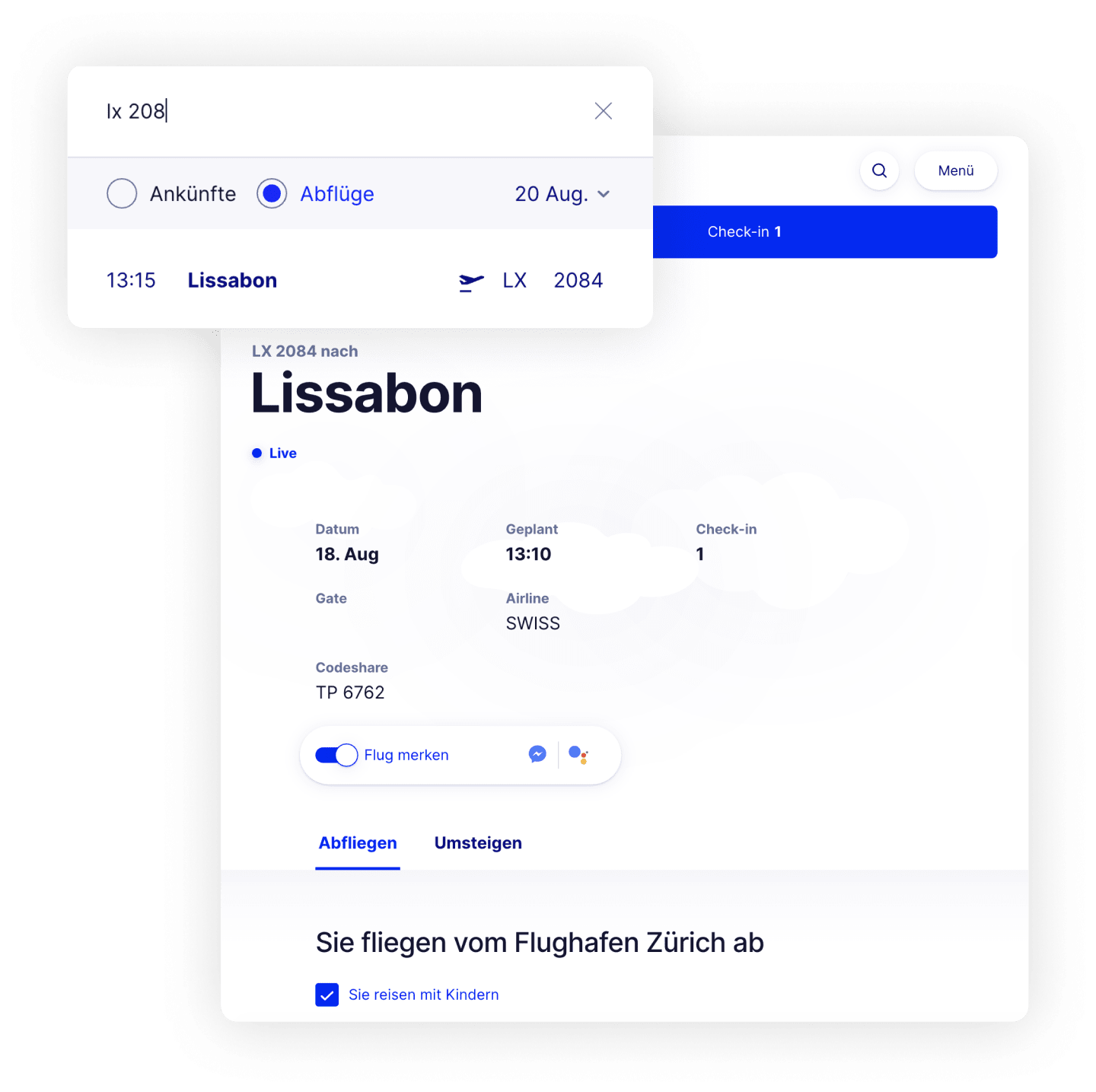 Screenshot Flightinformations Departures https://www.flughafen-zuerich.ch/en/passengers/fly/flightinformation/departures