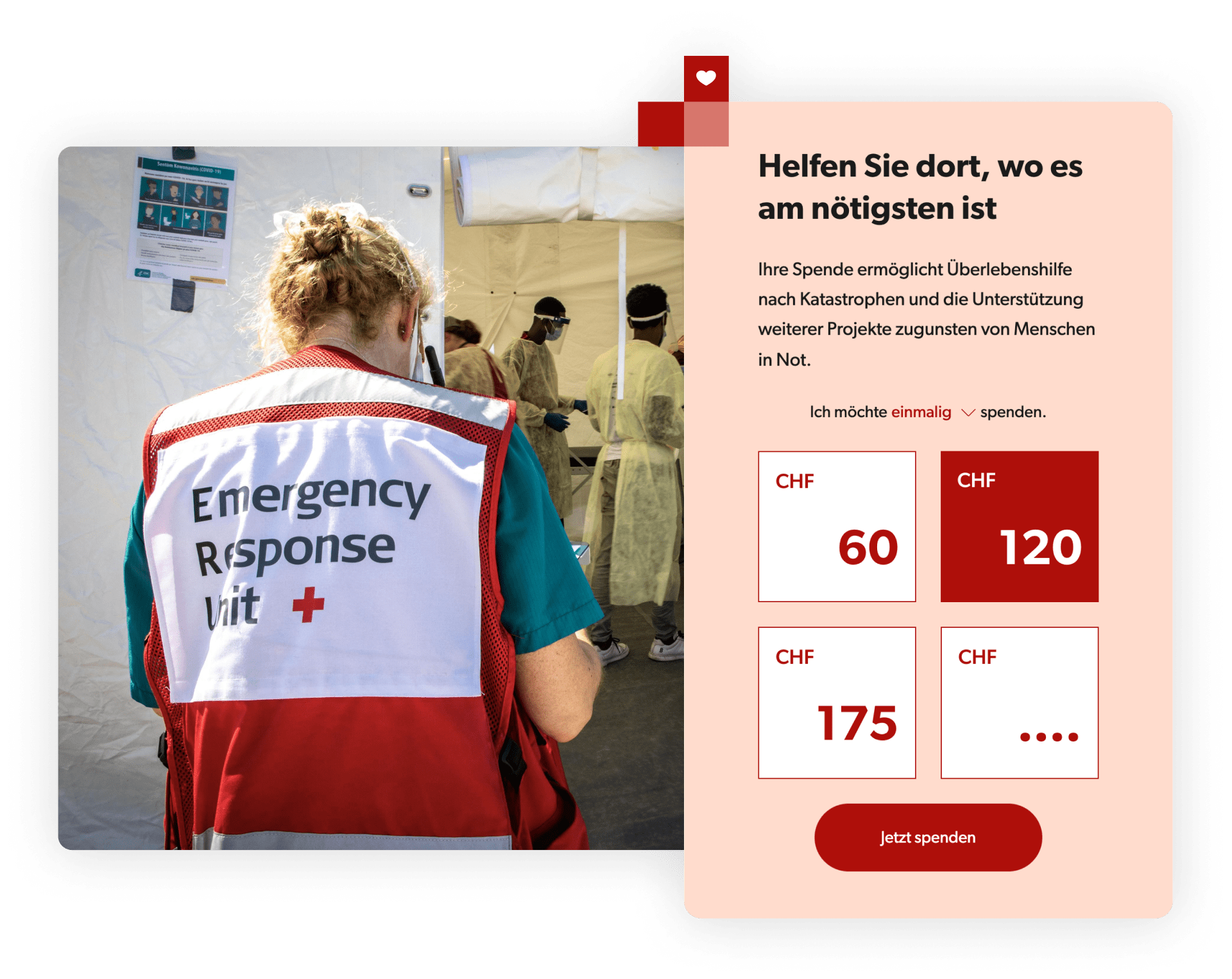 Screenshot Teaser donation from www.redcross.ch