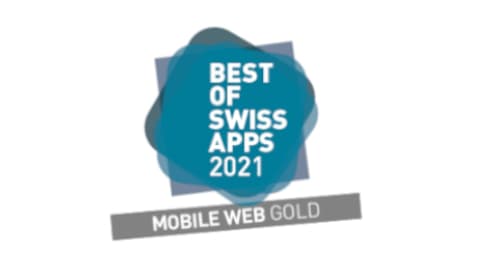 Logo Best of Swiss Apps 2021 Mobile Web Gold Award