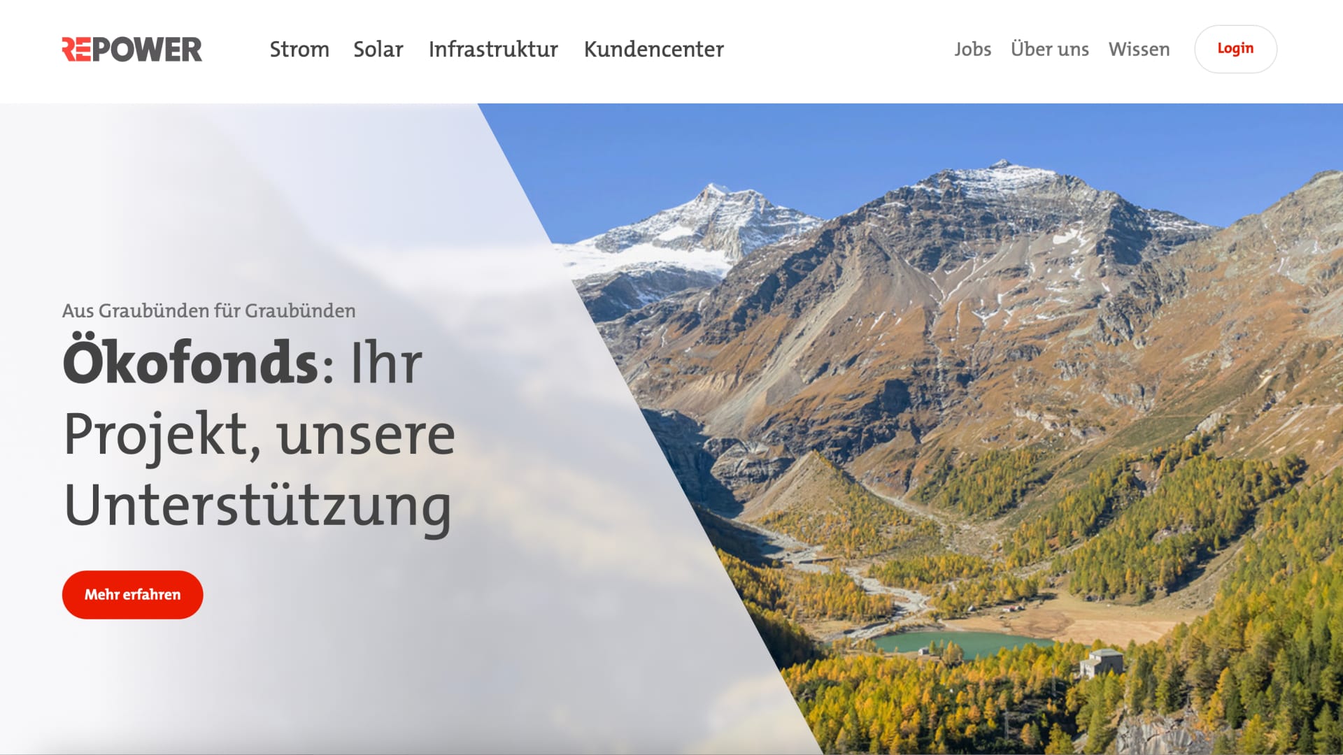 Screenshot of the homepage after the relaunch. Reduced and clear