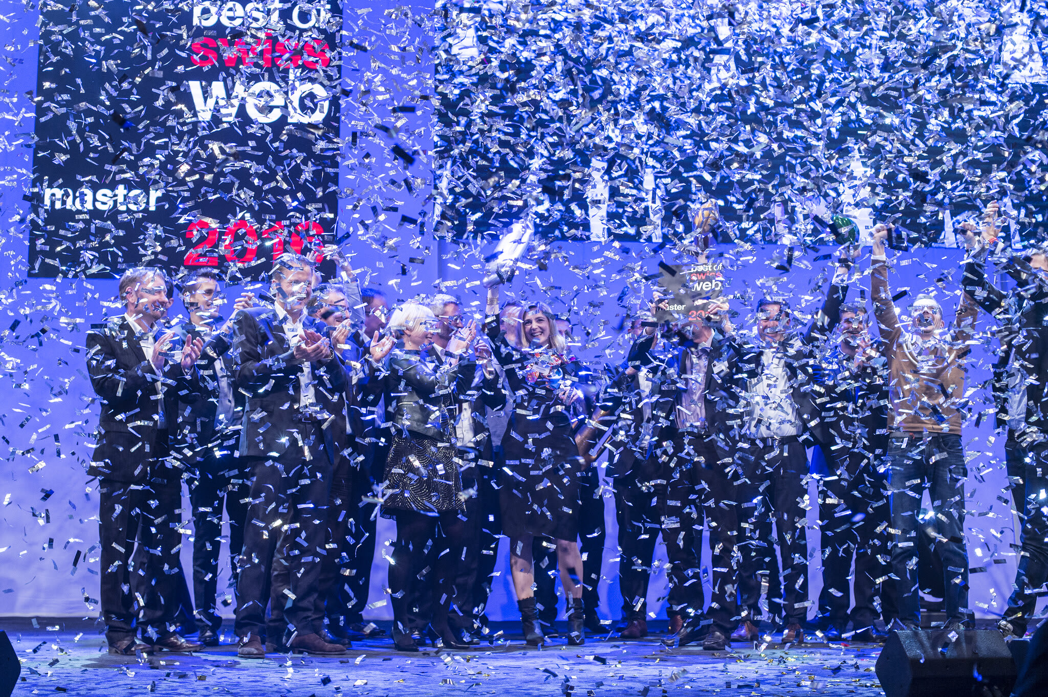 Together we stood in a shower of confetti at the Best of Swiss Web 2016.