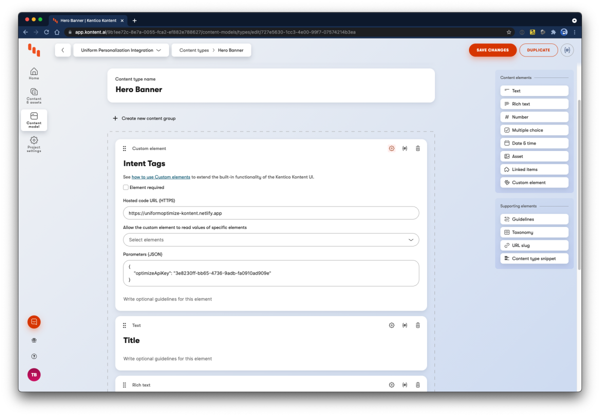 Kentico Kontent Custom Element