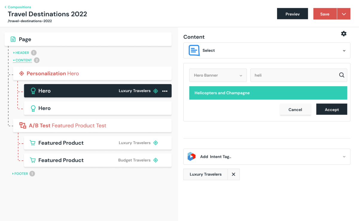 GatherContent Personalization with Uniform