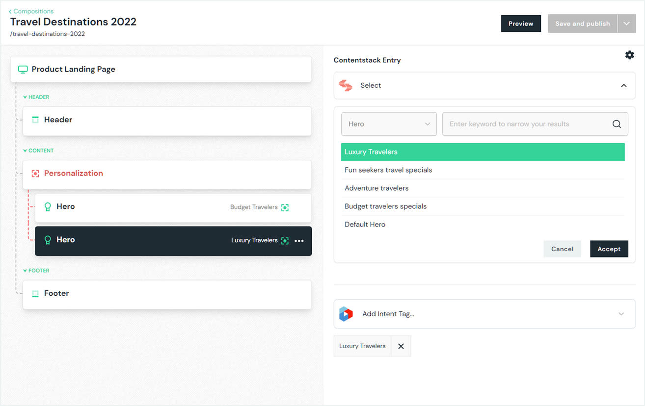 contentstack uniform personalization