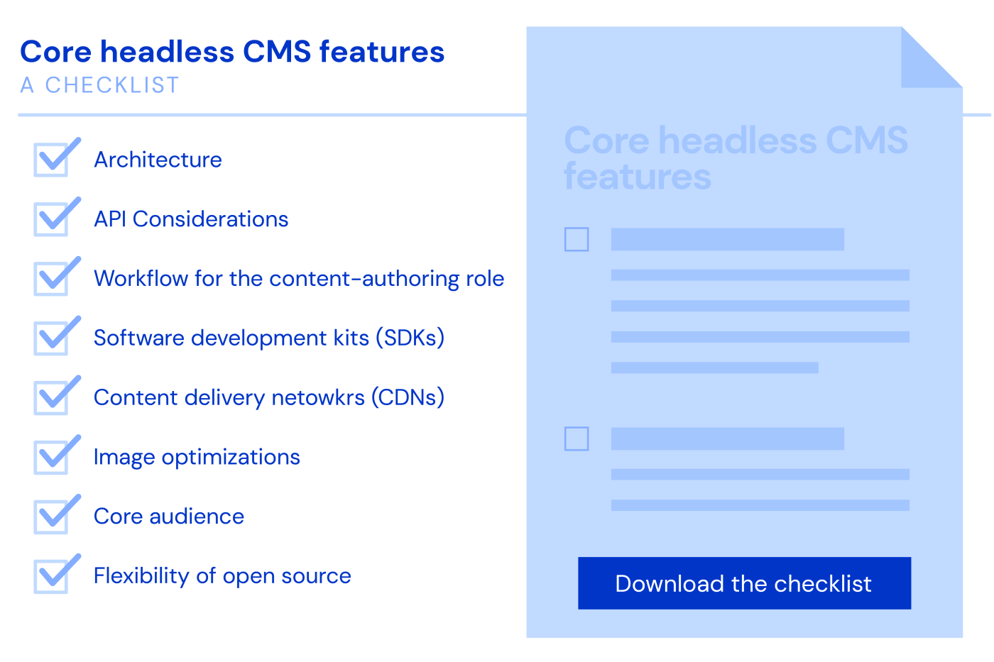 Core headless CMS features- a checklist