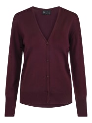 Cardigan dame, kort, m/knapper, Burgunder