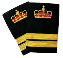 Hylse, VTS, krone/rød, 2 stripe gull