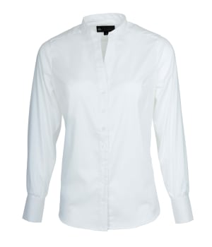Brilliant bluse v-hals dame, hvit, lang erm