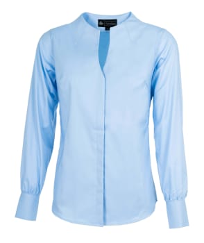 Elegant bluse dame, lys blå, lang erm