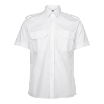 Uniformsskjorte Captain, kort erm, hvit